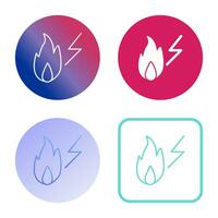 icono de vector de fuego de electricidad único