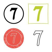 Number Seven Vector Icon