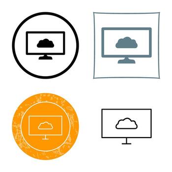 icono de vector de sistema de nube único