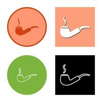 Unique Lit Smoking Pipe Vector Icon