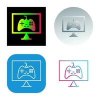 icono de vector de juegos en línea único