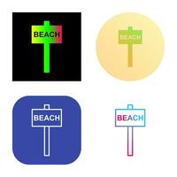 Beach Sign Vector Icon