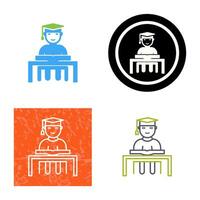 Unique Studying on Desk Vector Icon