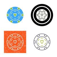 Unique Poker Chips Vector Icon