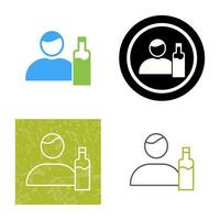 Unique Man And Drink Vector Icon