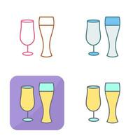 Unique Beer Glasses Vector Icon