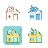 Unique House on Fire Vector Icon