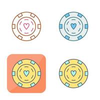 Unique Poker Chips Vector Icon