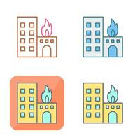 Unique Burning Building Vector Icon