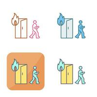 Unique Running from Fire Vector Icon