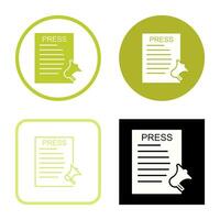 Unique Press Releases Vector Icon