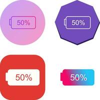 Unique Half Battery Vector Icon