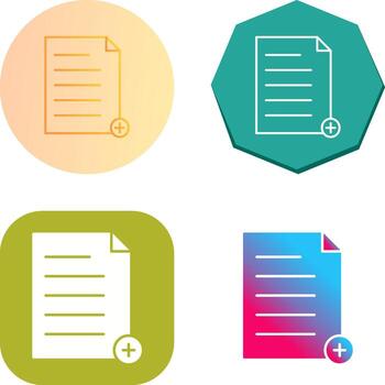 Unique Add File Vector Icon