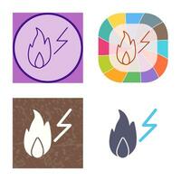 Unique Electricity Fire Vector Icon