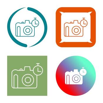 temporizador único en el icono de vector de cámara