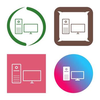 icono de vector de computadora único