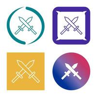 Unique Two Swords Vector Icon