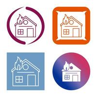 Unique House on Fire Vector Icon