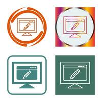 editar icono de vector de página web