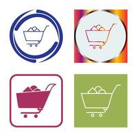 icono de vector de carrito de compras único ii