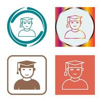 Unique Male Graduate Vector Icon