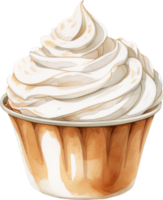 Dollop of whipped cream watercolor. AI Generated png