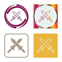 Unique Two Swords Vector Icon