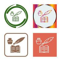 Unique Quill and Book Vector Icon