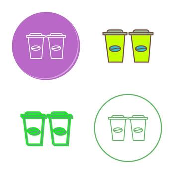 Two Coffees Vector Icon