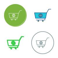 icono de vector de compras global único