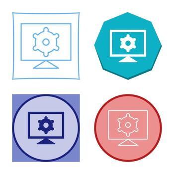 icono de vector de configuración de computadora
