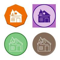 Unique House on Fire Vector Icon