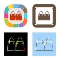 icono de vector de bolsas de compras únicas