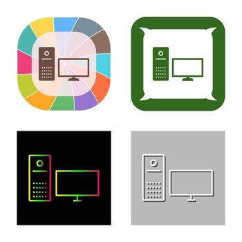icono de vector de computadora único