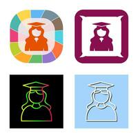 Unique Female Graduate Vector Icon