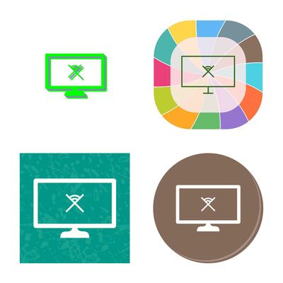 Unique Disconnected Network Vector Icon