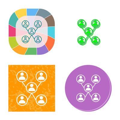 Unique Company Network Vector Icon