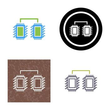 procesadores conectados vector icono