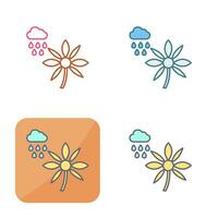 Flower with rain Vector Icon