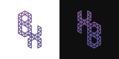 Letters BX and XB Polygon Logo Set, suitable for business related to polygon with BX and XB initials. vector