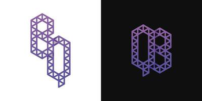 Letters BQ and QB Polygon Logo Set, suitable for business related to polygon with BQ and QB initials. vector