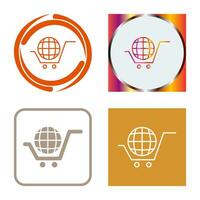 icono de vector de compras globales