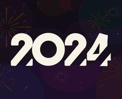2024 contento nuevo año fiesta diseño resumen vector logo símbolo ilustración
