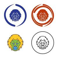 icono de vector de orangután