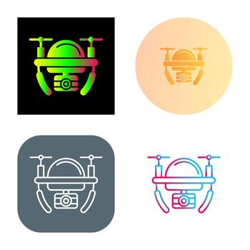 icono de vector de dron de cámara