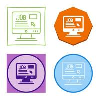 icono de vector de trabajo en línea