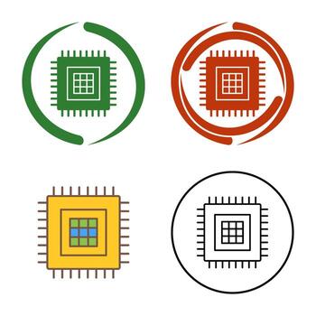 icono de vector de procesador