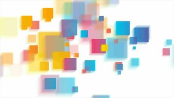 Colorful glossy squares abstract tech motion background video