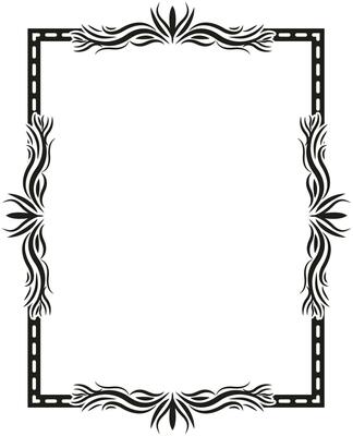 Border frame deco vector album for photo. Simple illustration of border frame deco vector, a black and white frame with a floral design ,black and white frame with leaves