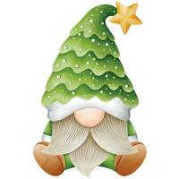 Gnomes Christmas illustration.,  Cute cartoon Christmas gnomes vector